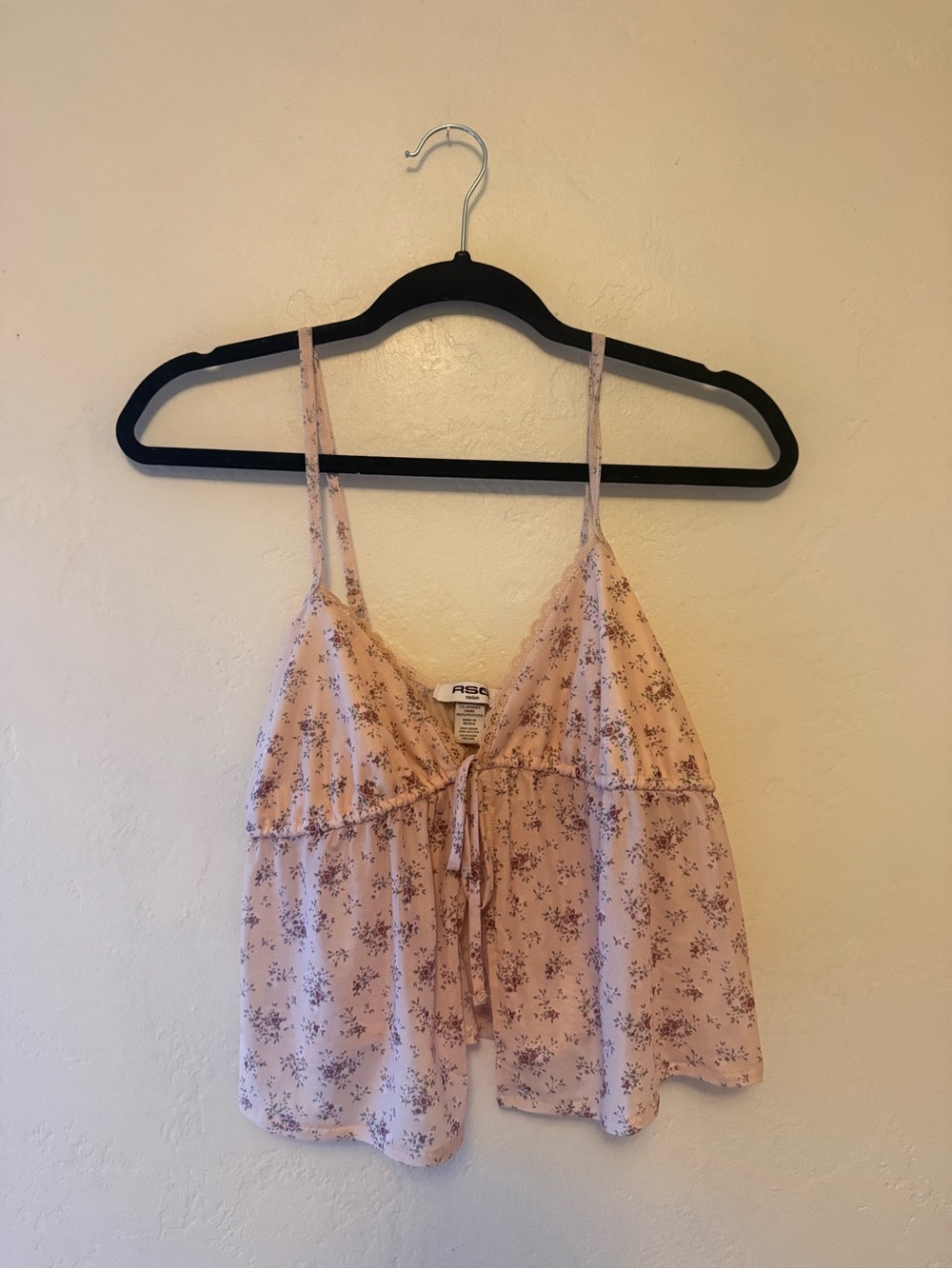 RSQ Pink Floral Tie-Front Camisole